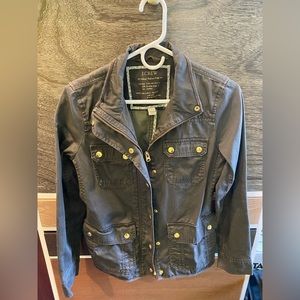 JCrew Woman’s Relaxed Boyfriend Field Jacket XS Green and Gold Buttons